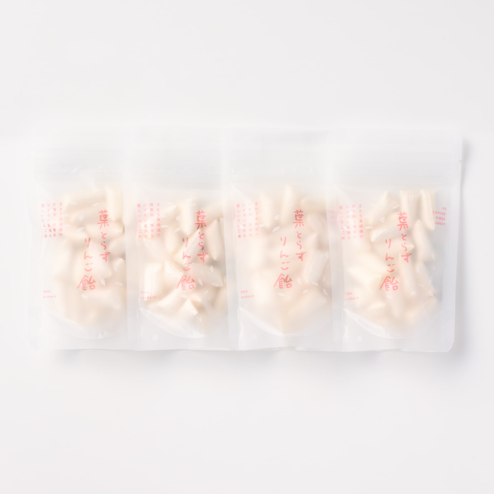 秋田県　さとう果樹園の「シナモン香る　葉とらずりんご飴」　４袋セット