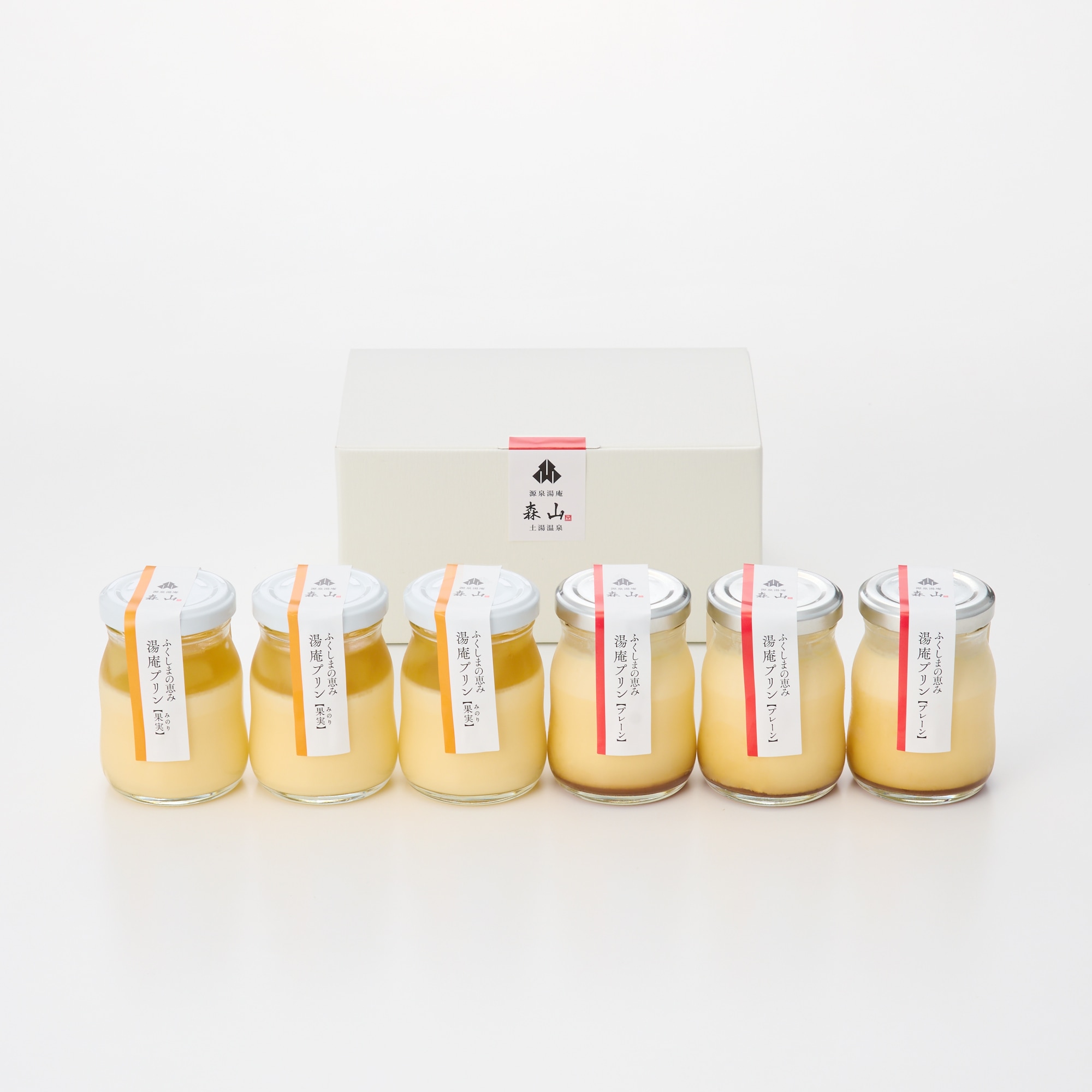 ふくしまの恵み 湯庵プリン「プレーン＆もも」6個セット