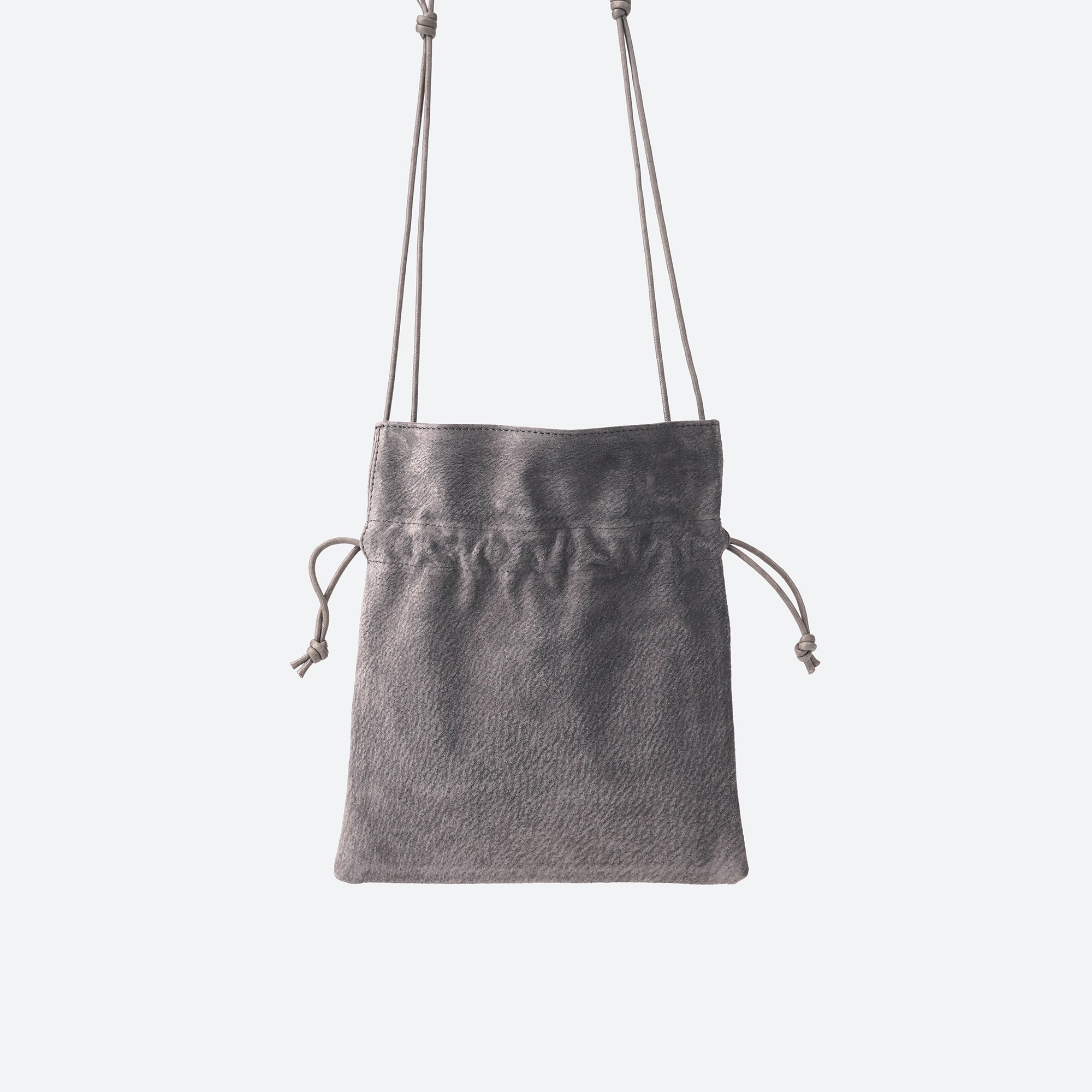 革屋が作った、「洗える革のサコッシュ」グレー