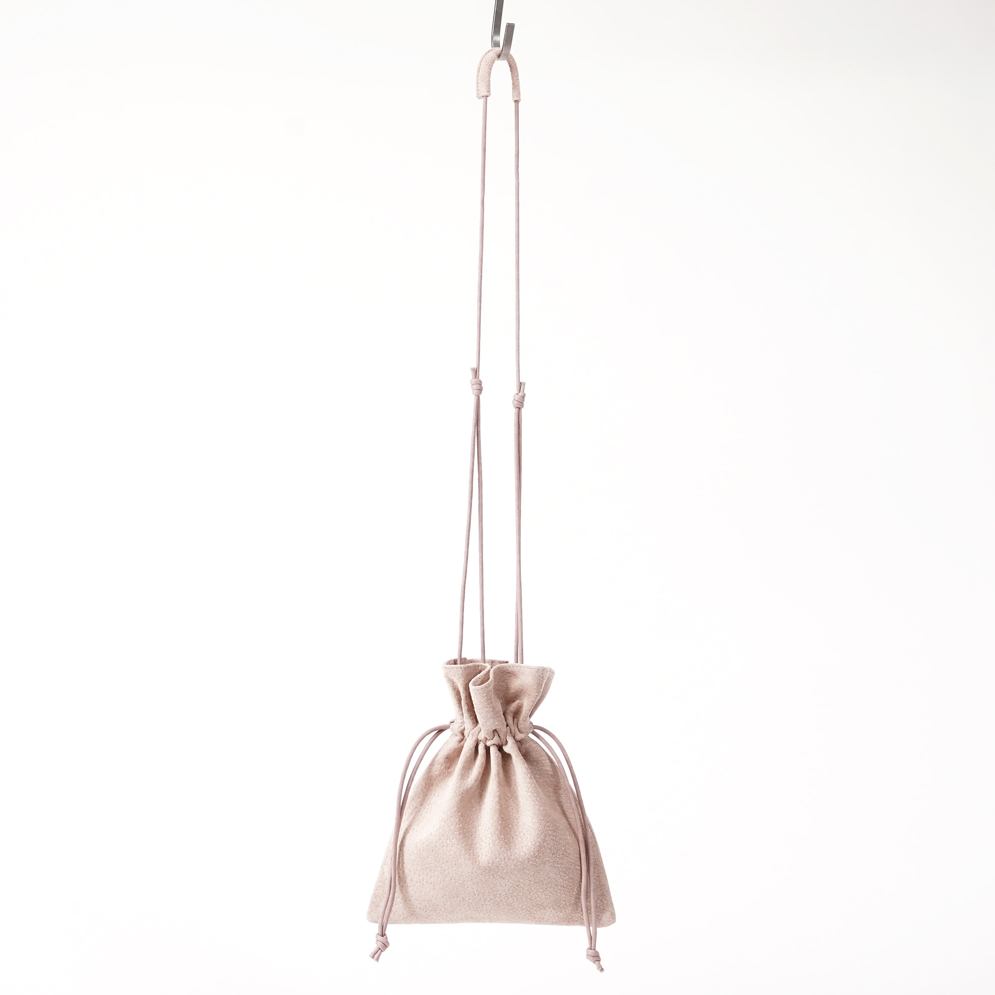 革屋が作った、「洗える革のサコッシュ」ピンクベージュ