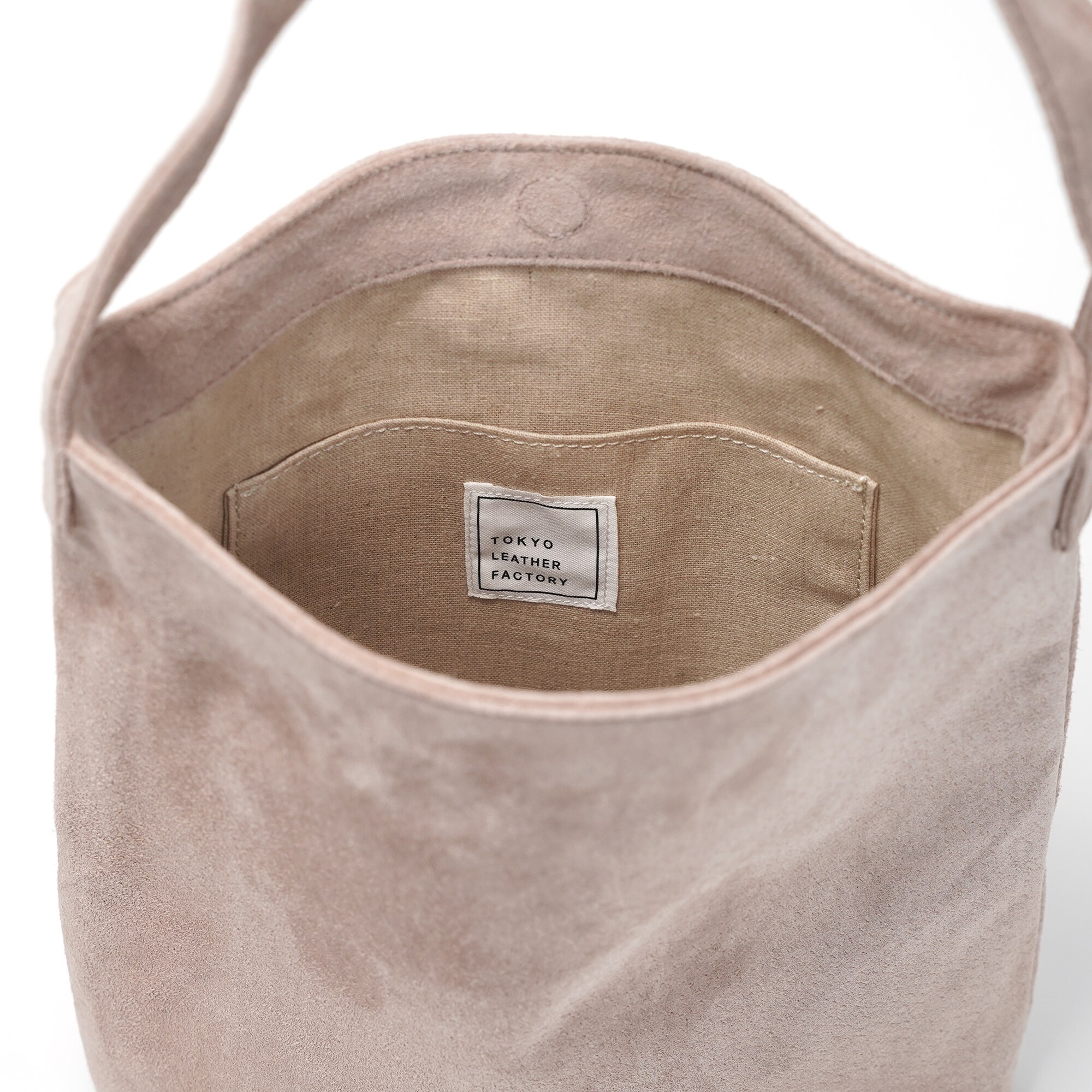 革屋が作った、「洗える革のライトトートバッグ」ピンクベージュ