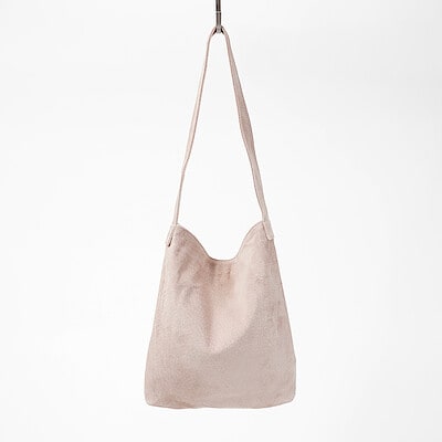 革屋が作った、「洗える革のライトトートバッグ」ピンクベージュ