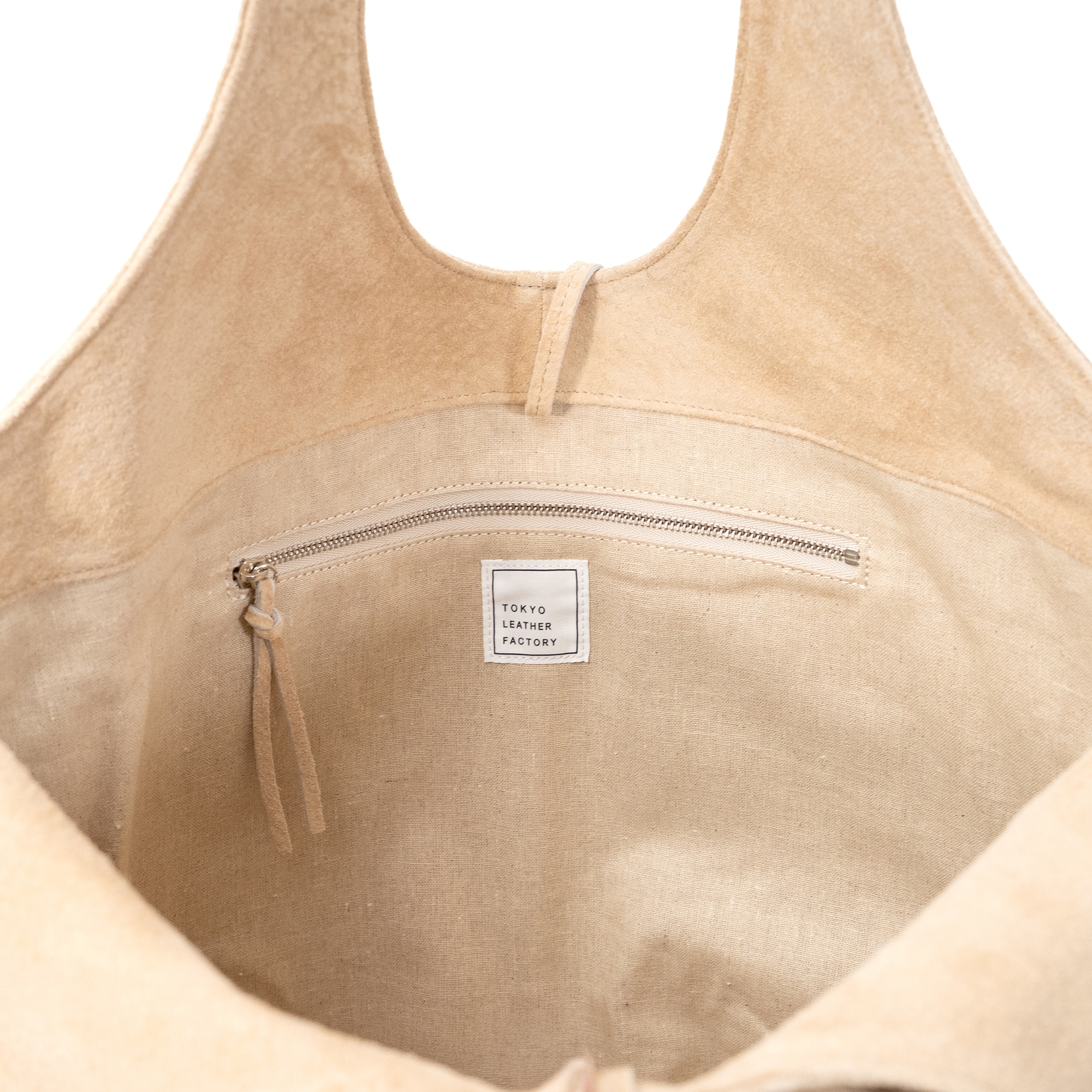 トウキョウレザーファクトリー　革屋が作った、「洗える革のドロップトート・大」ベージュ