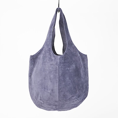 革屋が作った、「洗える革のビッグドロップトート」ネイビー