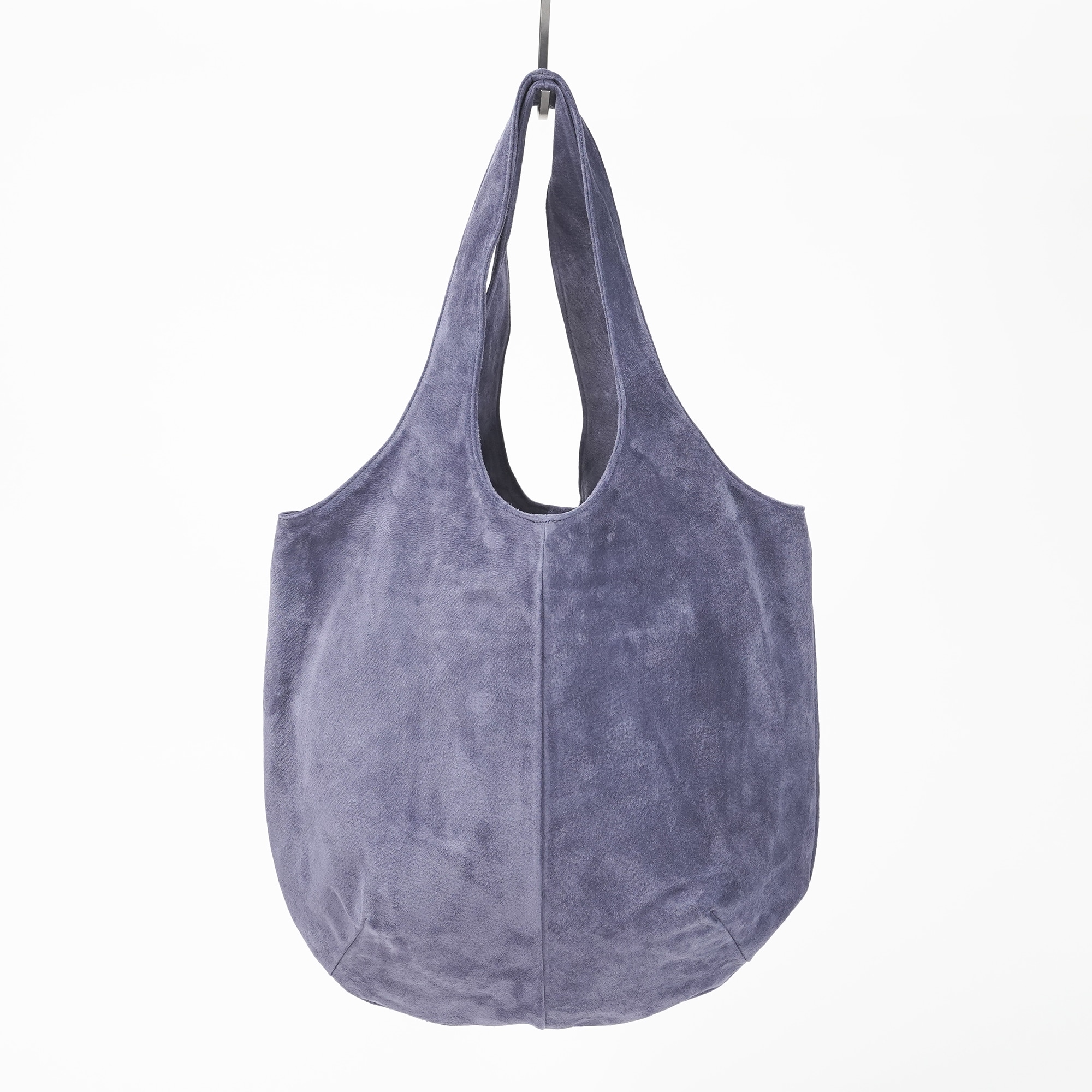 革屋が作った、「洗える革のドロップトート・大」ネイビー