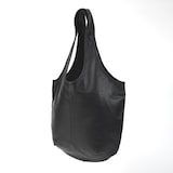 革屋が作った、「洗える牛革のドロップトートバッグ」黒