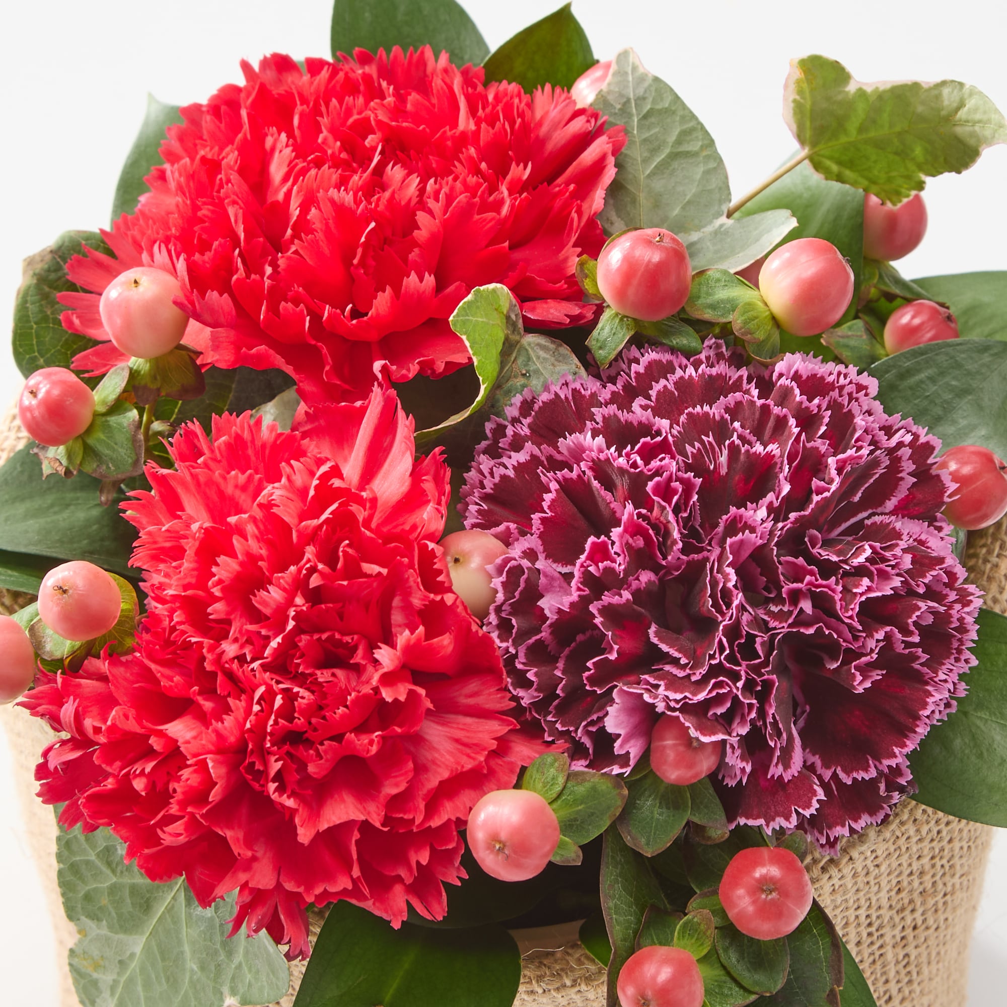 母の日　カーネーションのアレンジ　赤