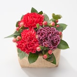 母の日　カーネーションのアレンジ　赤