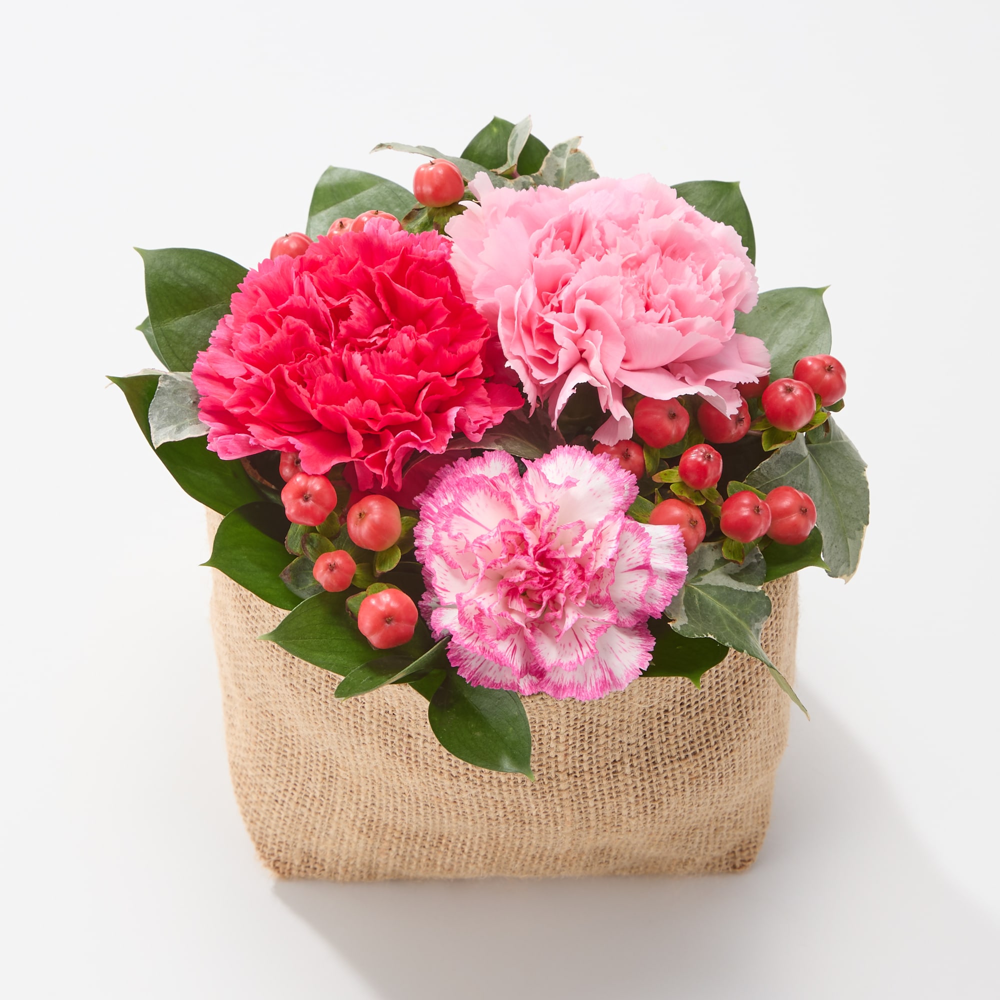 母の日　カーネーションのアレンジ　ピンク