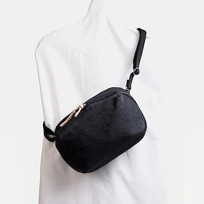 NIZYU KANO「FUKUI SIWAナイロンボディバッグ」 S　ダークグレー