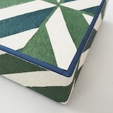 富山県　桂樹舎の「八尾和紙　文庫箱」小（万華鏡×緑）