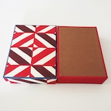 富山県　桂樹舎の「八尾和紙　文庫箱」小（万華鏡×赤）