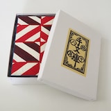 富山県　桂樹舎の「八尾和紙　文庫箱」小（万華鏡×赤）