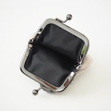 青森県　弘前こぎん研究所のこぎん刺し「ミニがま口 りんご」生成×赤