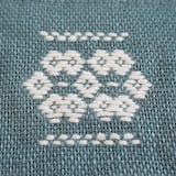 青森県　弘前こぎん研究所のこぎん刺し「丸小銭入」緑