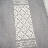 青森県　弘前こぎん研究所のこぎん刺し「手付小袋」グレー