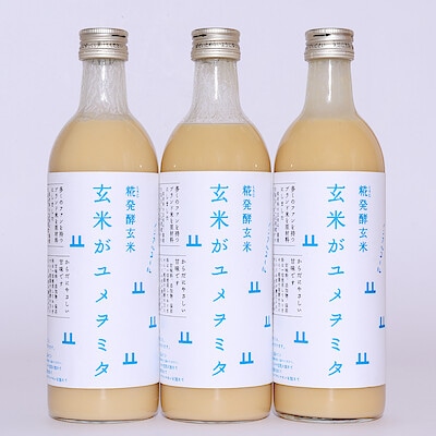 石川県　山燕庵の玄米甘酒　玄米がユメヲミタ　３本セット