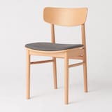 【新古品】ラウンドチェア・布座・オーク材