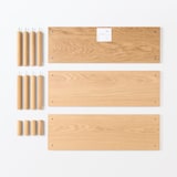 【新古品】手軽に組み立てられる木製シェルフ　棚３段　オーク材突板