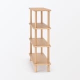 【新古品】手軽に組み立てられる木製シェルフ　棚４段　オーク材突板