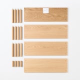 【新古品】手軽に組み立てられる木製シェルフ　棚４段　オーク材突板