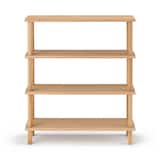 【新古品】手軽に組み立てられる木製シェルフ　棚４段　オーク材突板