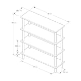 【新古品】手軽に組み立てられる木製シェルフ　棚４段　オーク材突板
