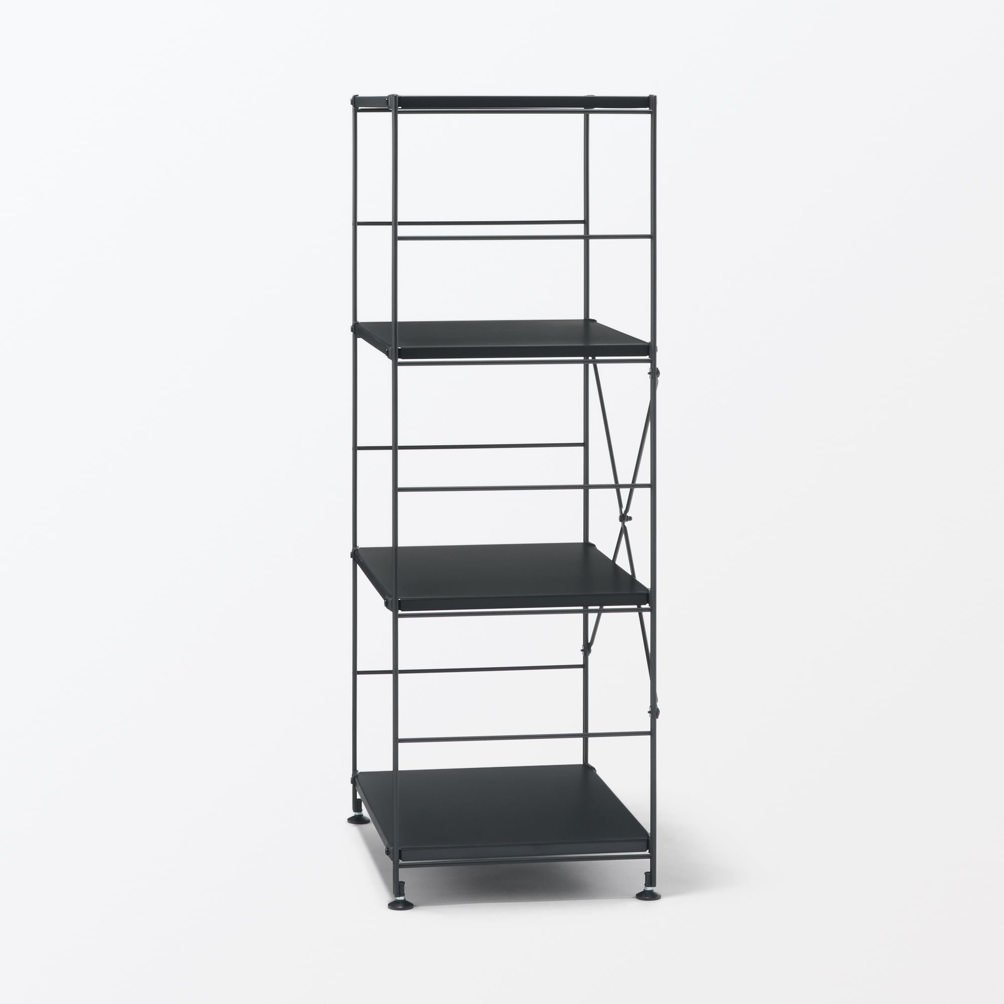 【新古品】スチールユニットシェルフ・スチール棚セット・中・ダークグレー