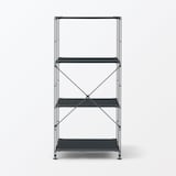 【新古品】スチールユニットシェルフ・スチール棚セット・中・ダークグレー