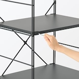 【新古品】スチールユニットシェルフ・スチール棚セット・中・ダークグレー