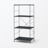 【新古品】スチールユニットシェルフ・スチール棚セット・中・ダークグレー