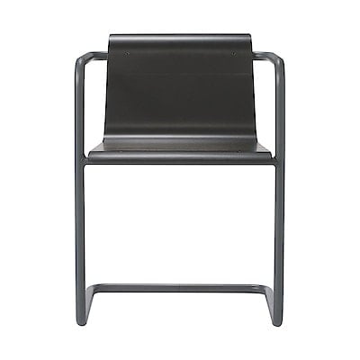 【新古品】スチールパイプチェア／ダークグレー