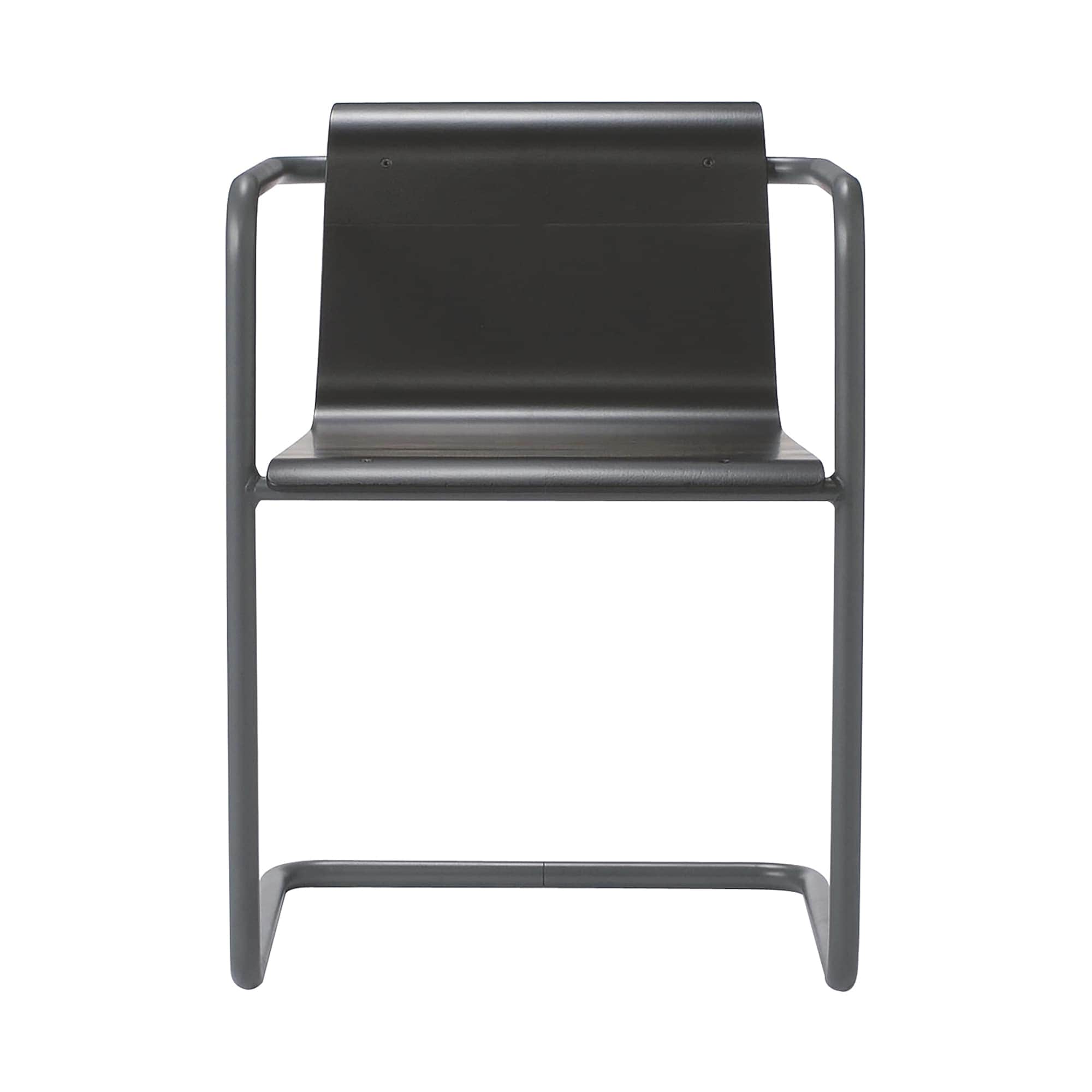 【新古品】スチールパイプチェア／ダークグレー