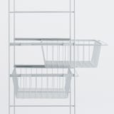 【新古品】スチールユニットシェルフ・追加用ワイヤーバスケット・ライトグレー