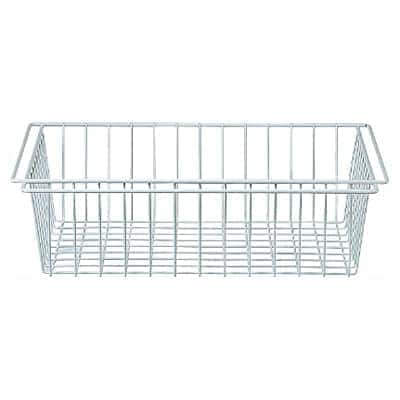 【新古品】スチールユニットシェルフ・追加用ワイヤーバスケット・ライトグレー
