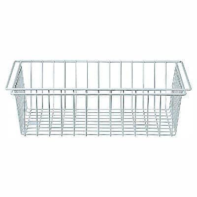 【新古品】スチールユニットシェルフ・追加用ワイヤーバスケット・ライトグレー　幅５６ｃｍタイプ用