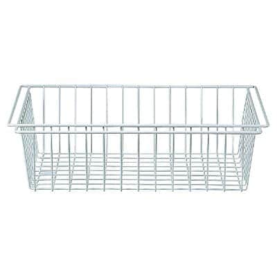 【新古品】スチールユニットシェルフ・追加用ワイヤーバスケット・ライトグレー