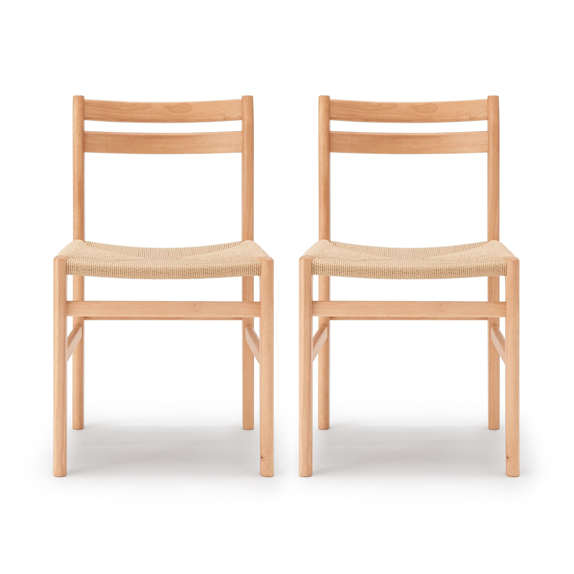 【新古品】木製ペーパーコードチェア（２脚セット）
