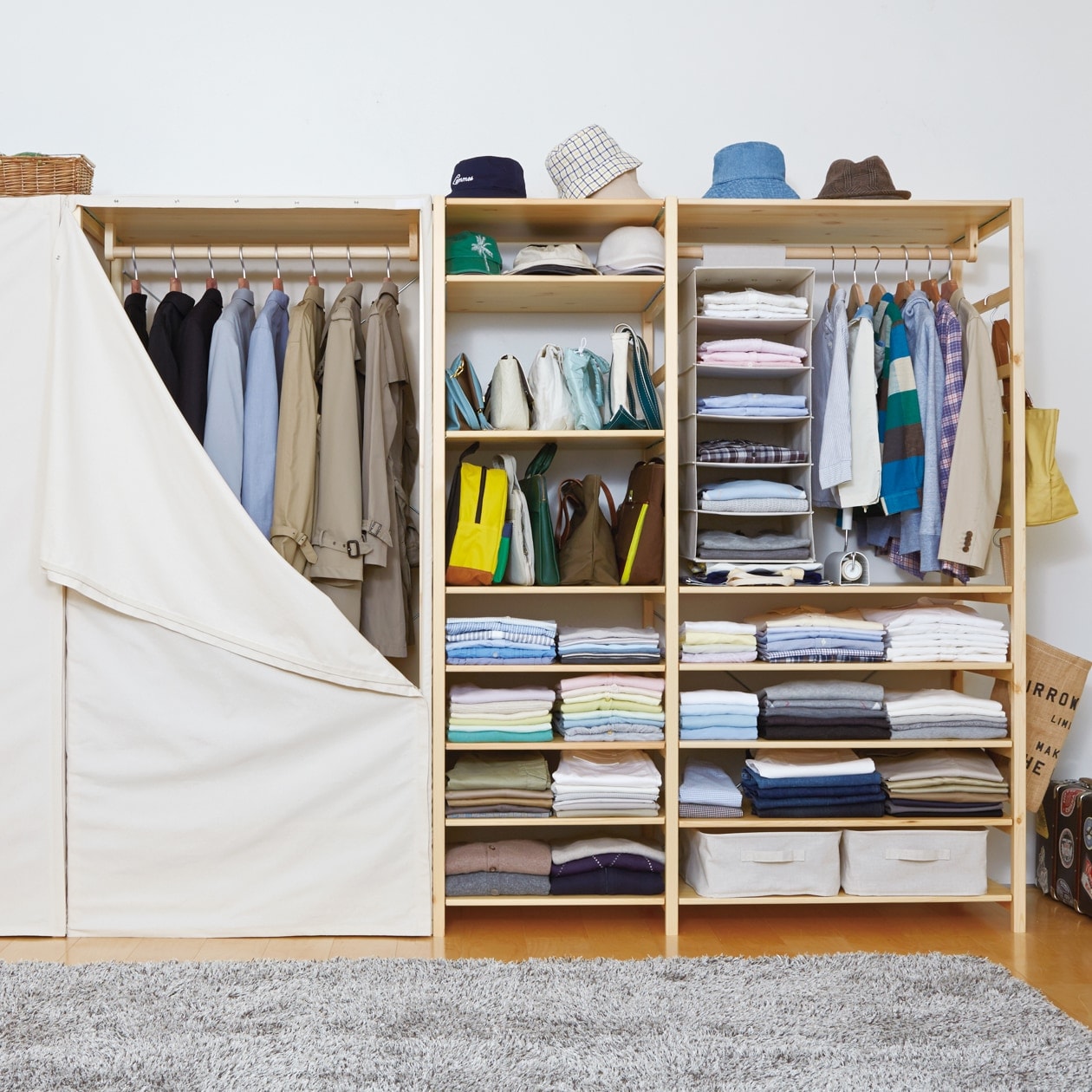 【新古品】パイン材ユニットシェルフ・５８ｃｍ幅・大