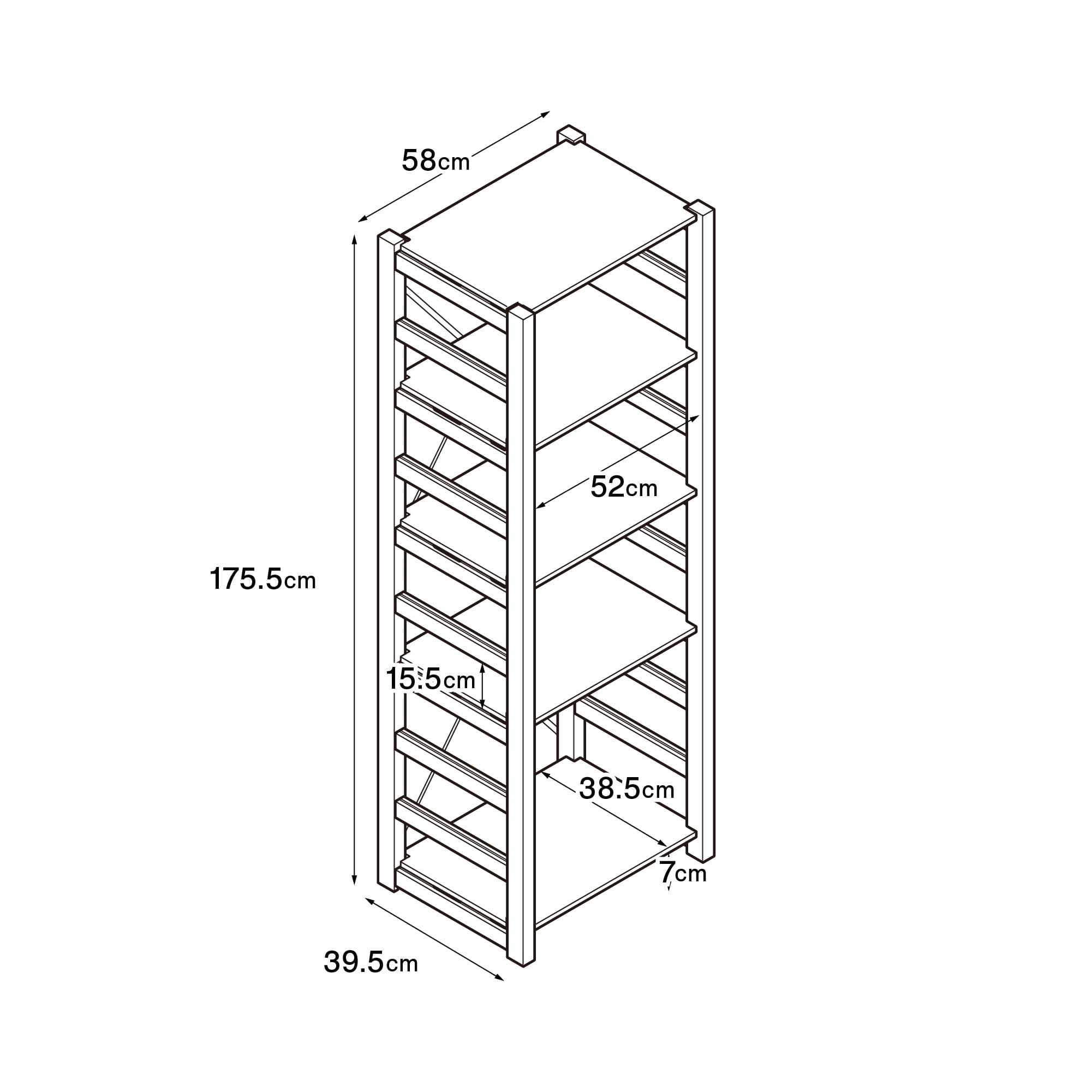 【新古品】パイン材ユニットシェルフ・５８ｃｍ幅・大