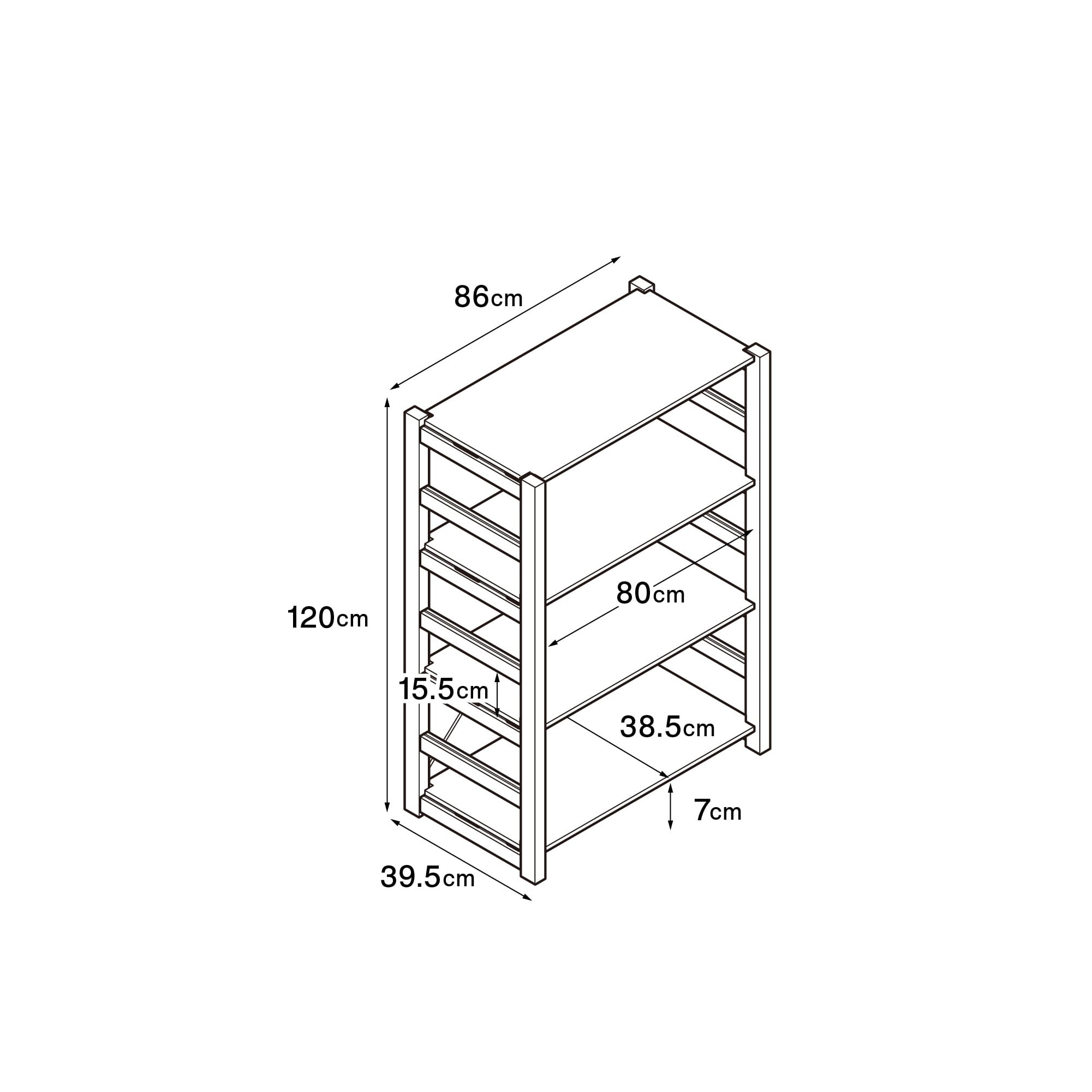 【新古品】パイン材ユニットシェルフ・８６ｃｍ幅・中