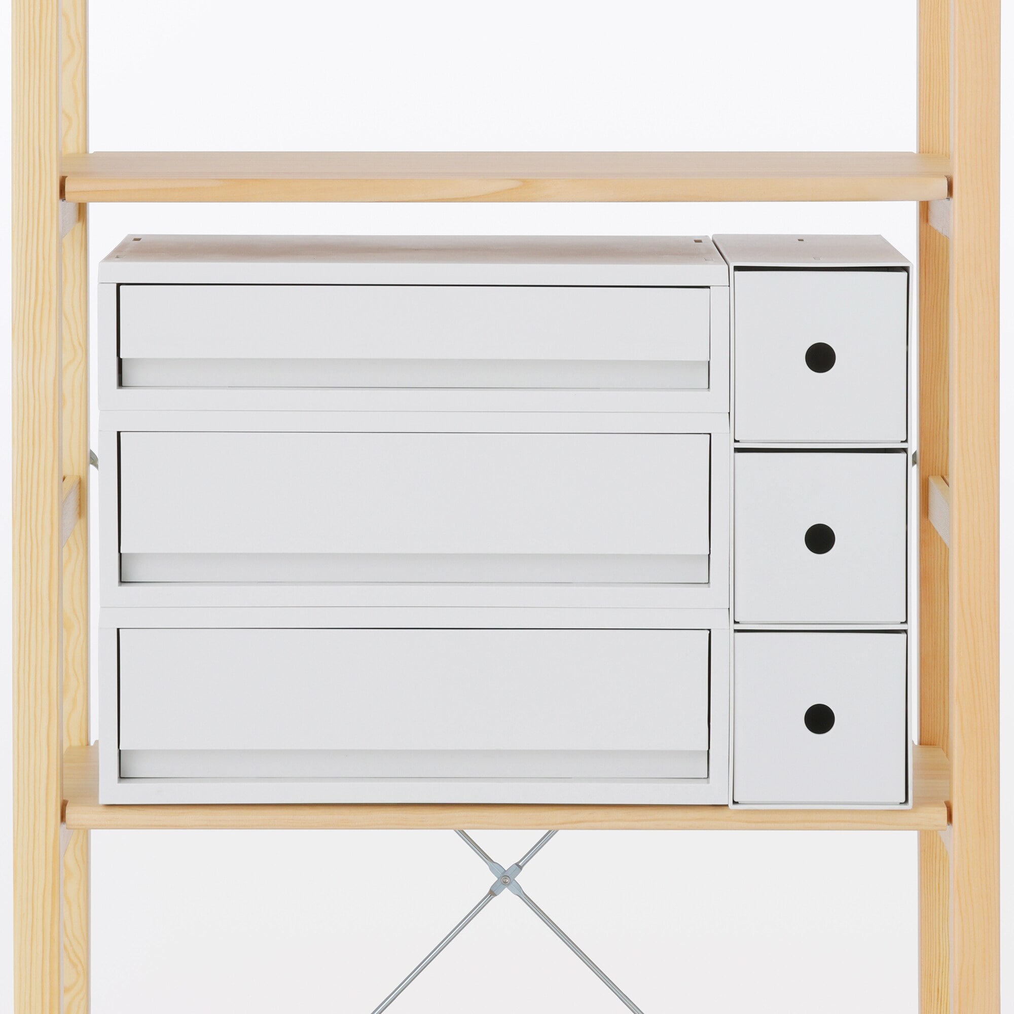 【新古品】パイン材ユニットシェルフ奥行２５ｃｍタイプ・５８ｃｍ幅・小