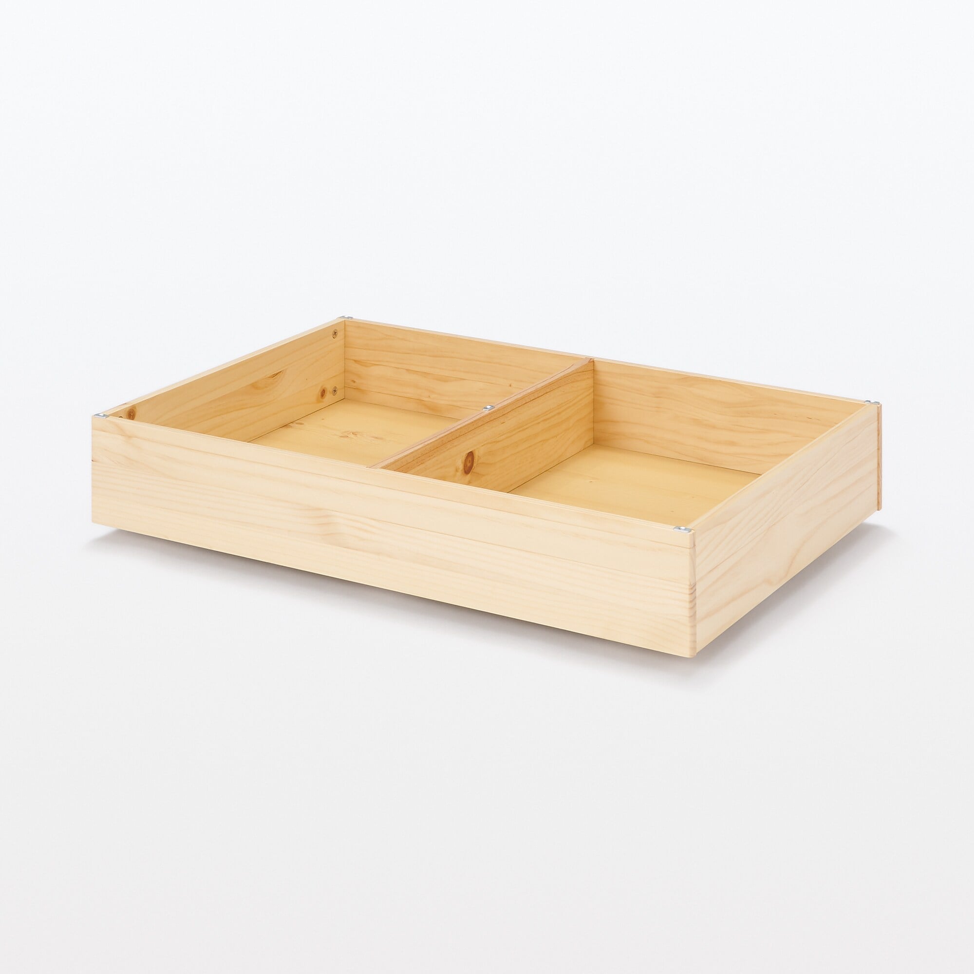 【未開封】無印良品 ベッド下収納ボックス 仕切り付き パイン材 2点セット 新古品】木製ベッド用下収納ボックス仕切り付き | 無印良品