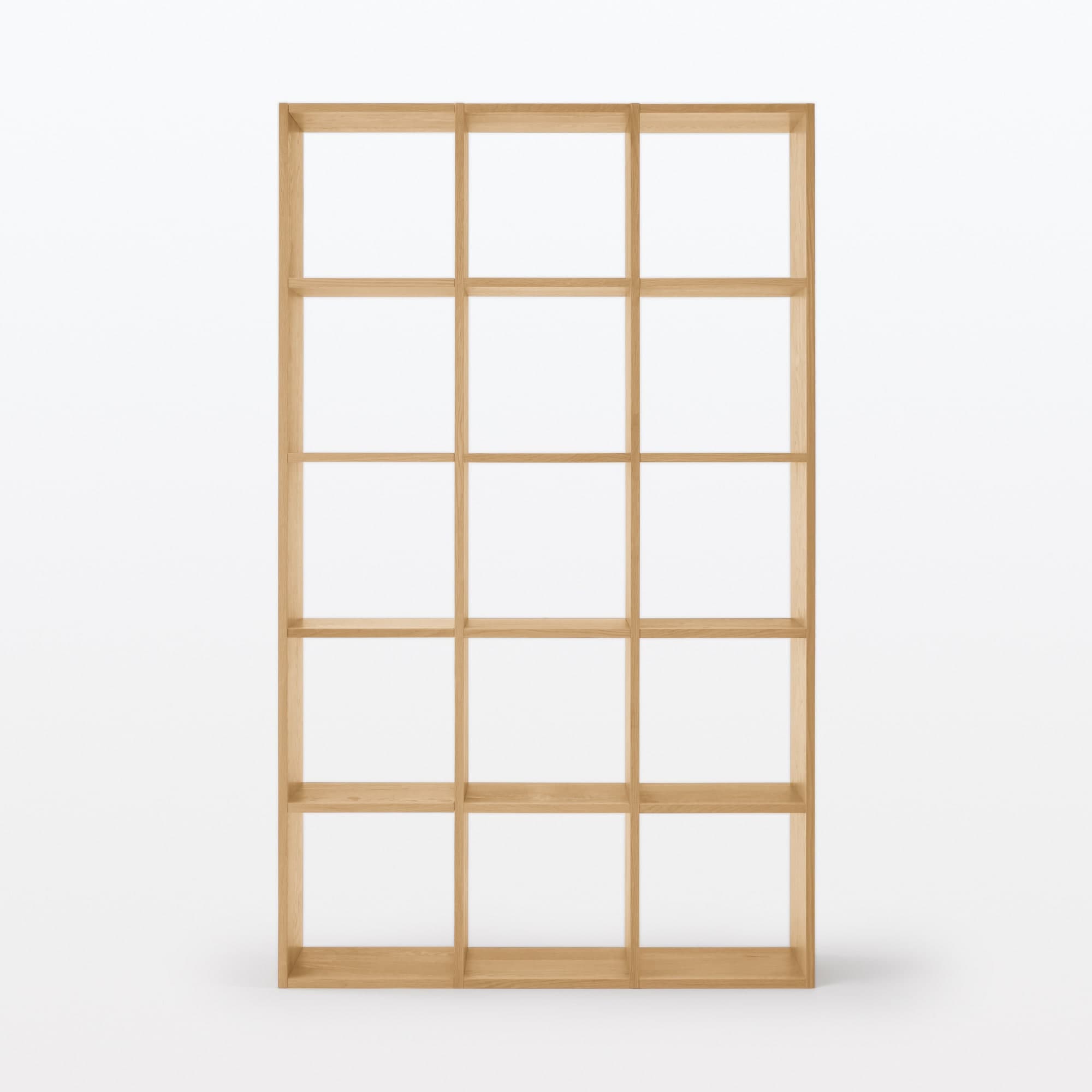 【新古品】スタッキングシェルフセット・５段×３列・オーク材