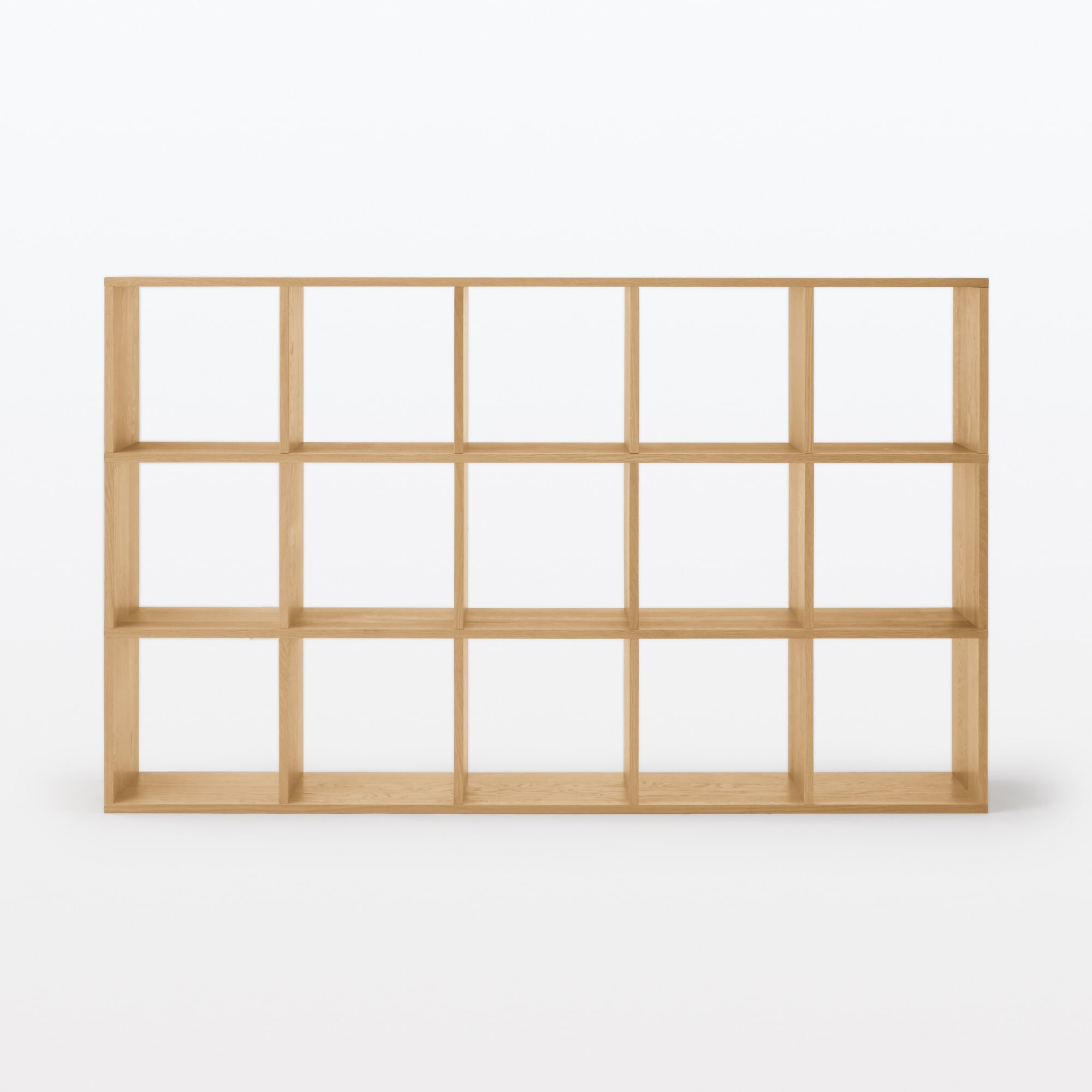 【新古品】スタッキングシェルフセット・５段×３列・オーク材