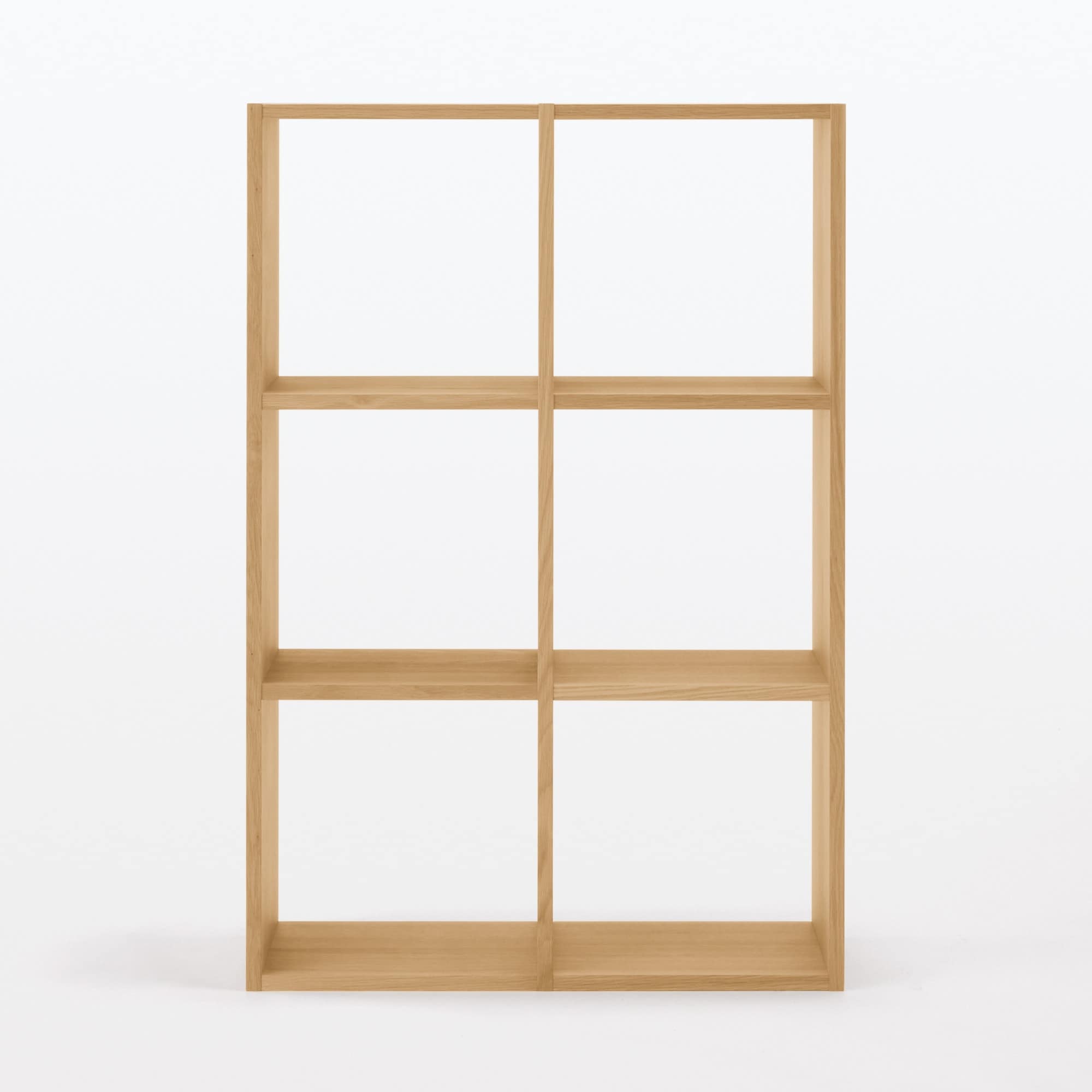 【新古品】スタッキングシェルフセット・３段×２列・オーク材