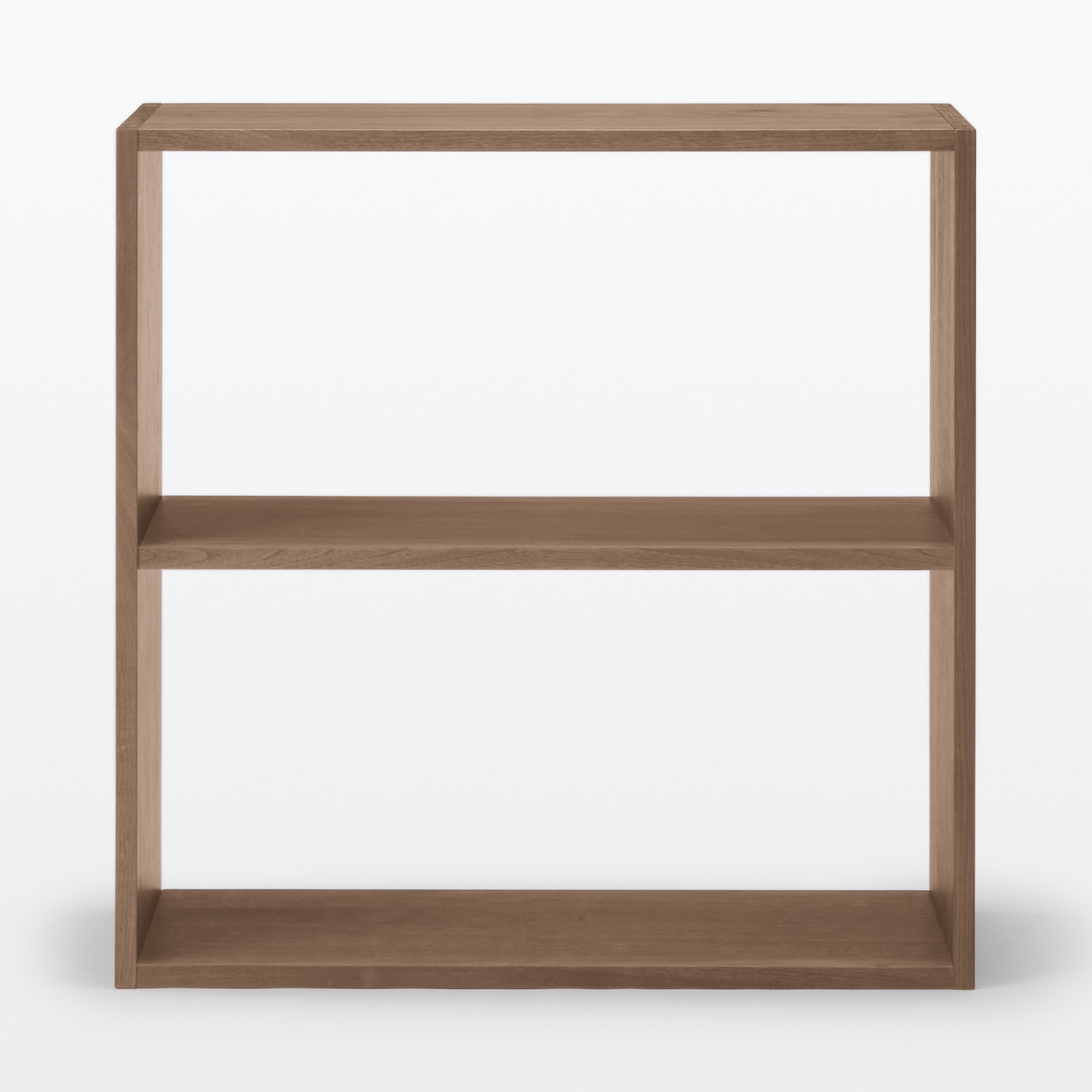 MUJI 無印 スタッキングシェルフ ワイド ２段 ウォールナット　中古品 無印良品 スタッキングシェルフ ワイド 2段 ウォールナット材 幅