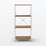 【新古品】ステンレスユニットシェルフ　ウォールナット材棚セット　中