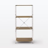 【新古品】ステンレスユニットシェルフ　ウォールナット材棚セット　中