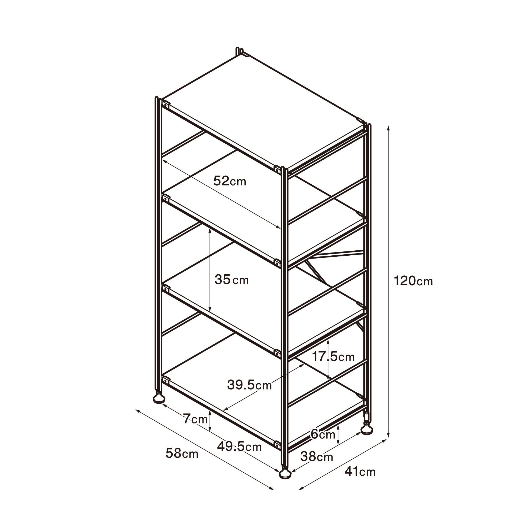 【新古品】ステンレスユニットシェルフ　ウォールナット材棚セット　中